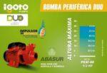 Bomba periférica iGoto DUO 1/2″ HP 1×1″, impulsor de bronce, modelo PKM60