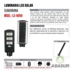 Luminario de led solar Magna Lux 90w reflector urbano, modelo LS-9090