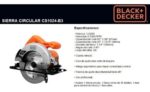 Sierra circular Black & Decker 7 1/4″ 1500 watts, modelo CS1024-B3